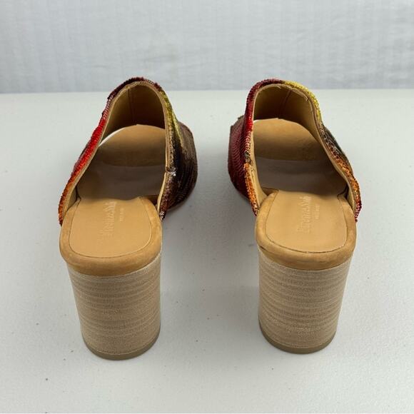 Firenze Studio Garbo Ombré Velvet Burnout Slip-On Mule Block Heel Size 9.5 Italy - Picture 5 of 11